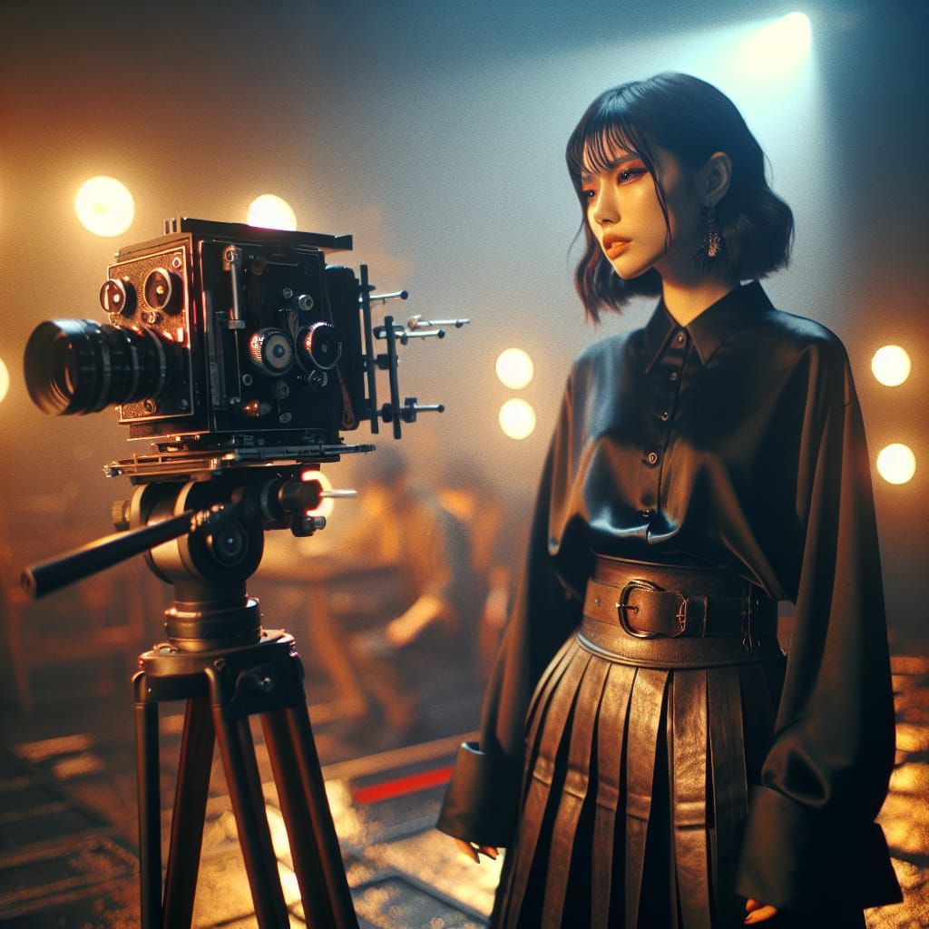 Cinematic Japanese Woman in 35mm Film Style