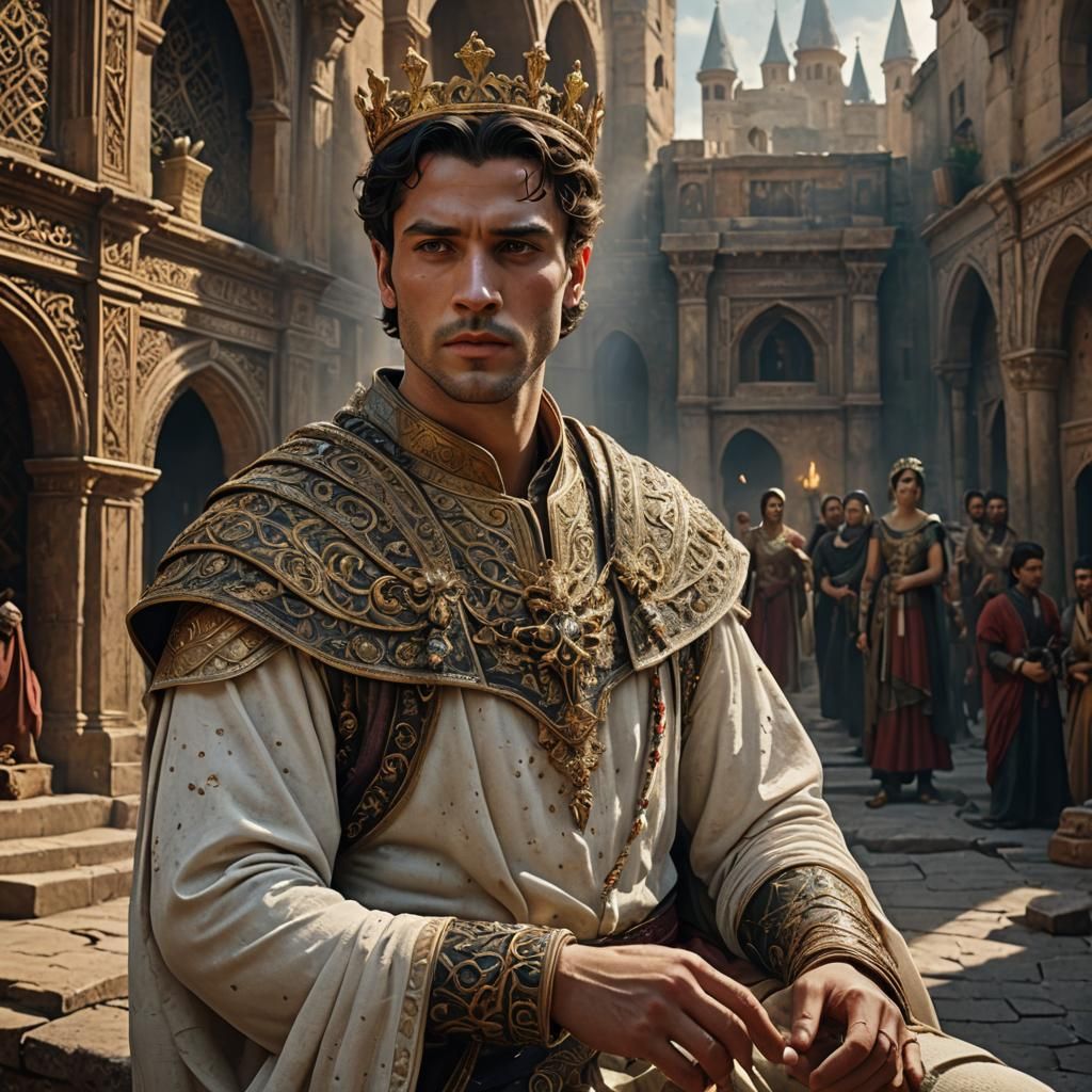 Young King David's Wedding in Matte Painting Style