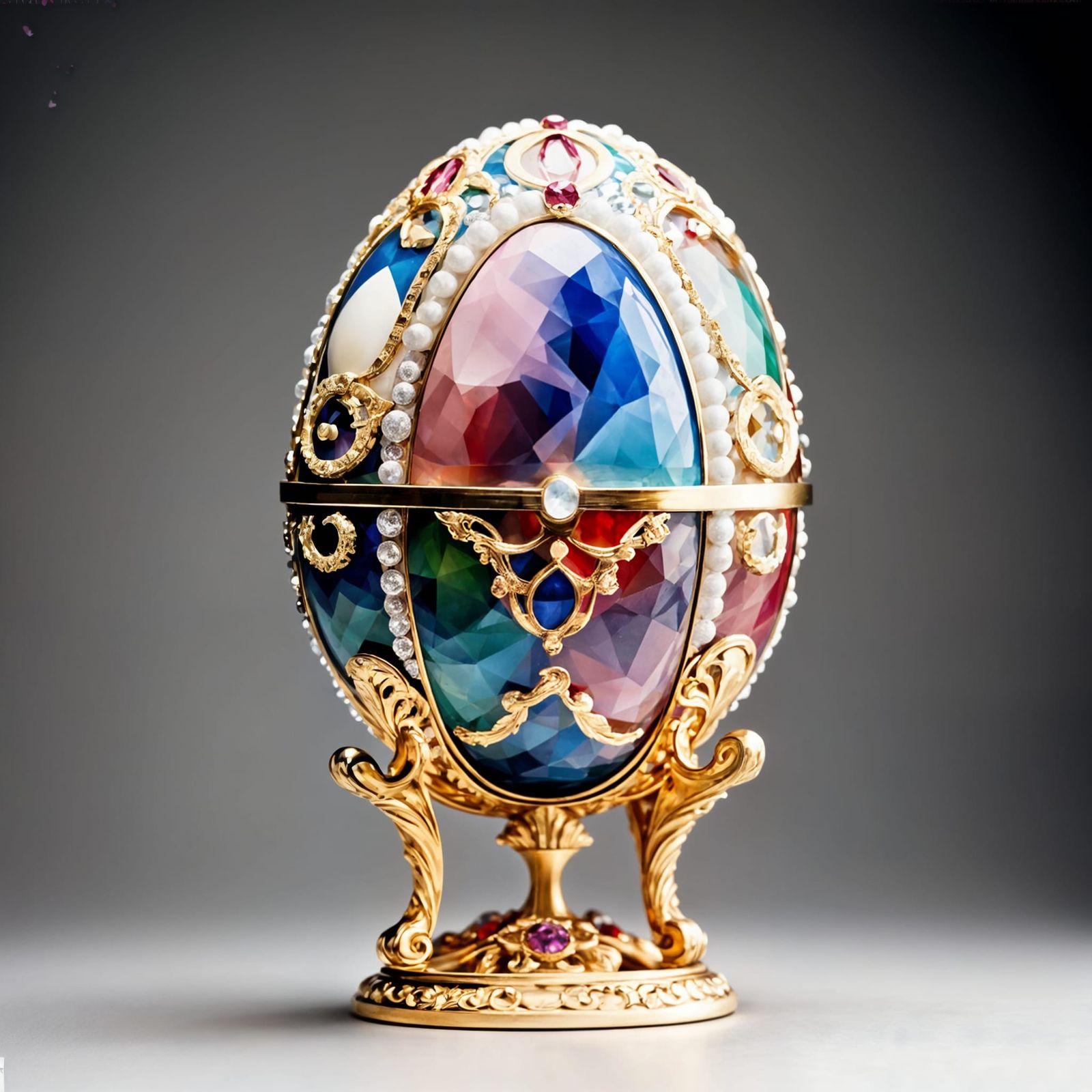 Ethereal Faberge Egg Sculptures in Abstract Form