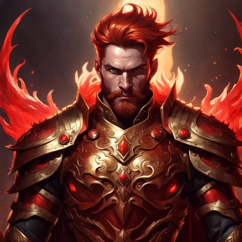 Demonic Hades in Golden Armor: Hyperdetailed Portrait