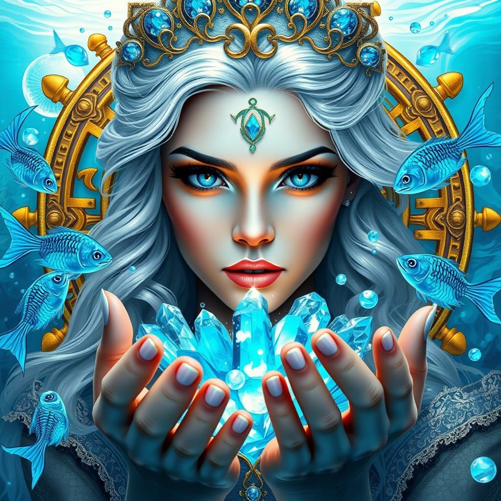 Celestial Goddess in Ethereal Splendor