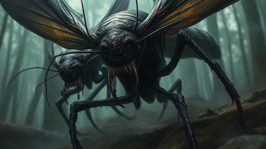 Ethereal Abyssal Scavengers in Dark Fantasy Oil Painting