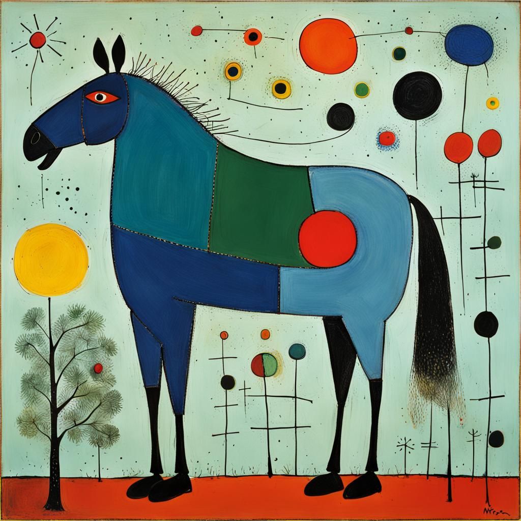 Abstract Horse Inspired by Modern Masters