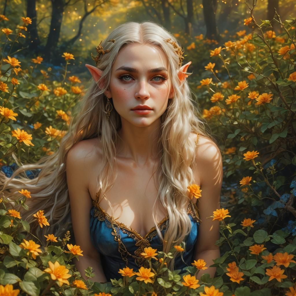 Fantasy Elf Portrait in Rembrandt-Inspired Chiaroscuro