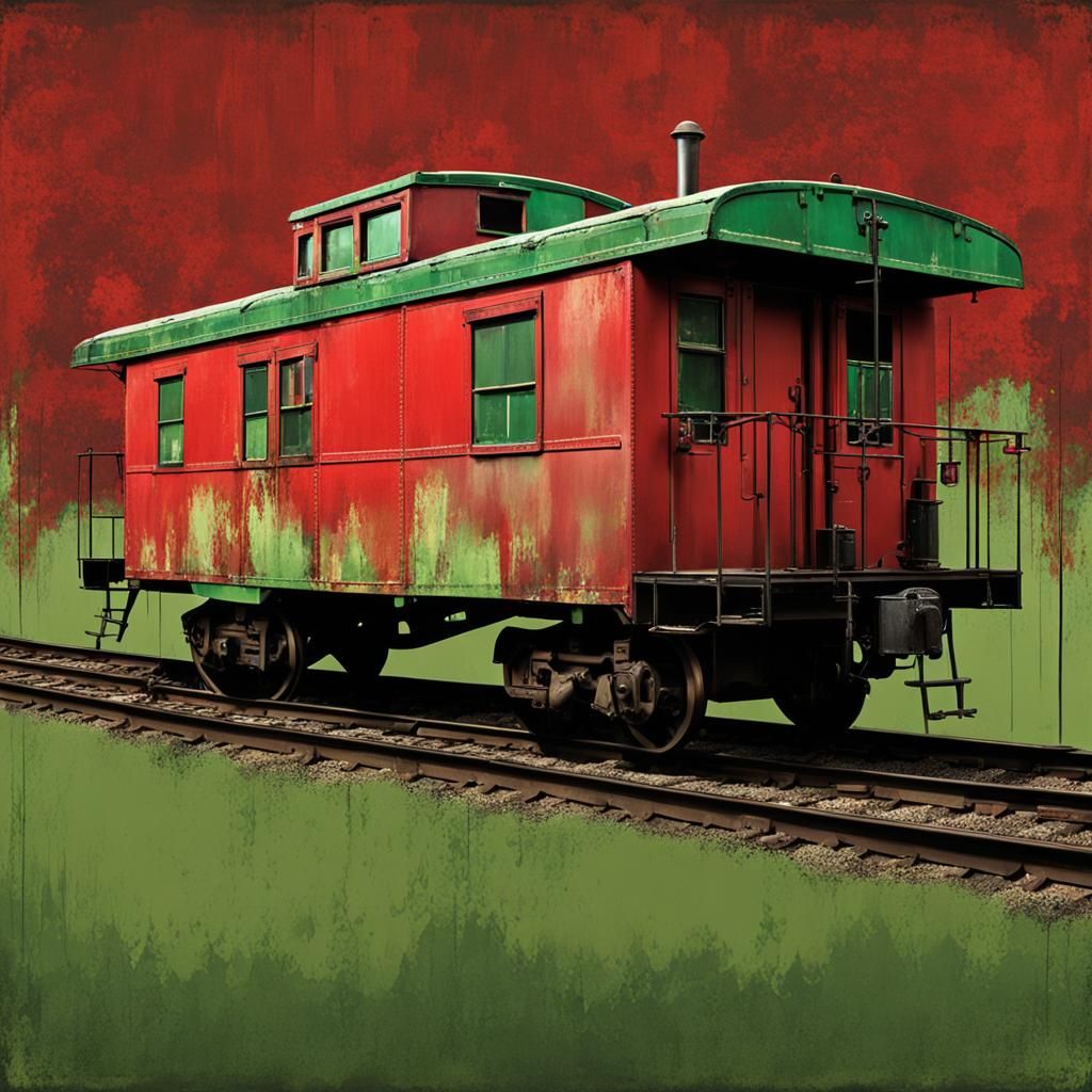 Rustic Train Caboose with Nostalgic Lighting
