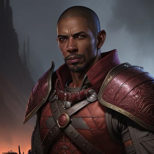 Redguard Portrait in Comic Book Art Style
