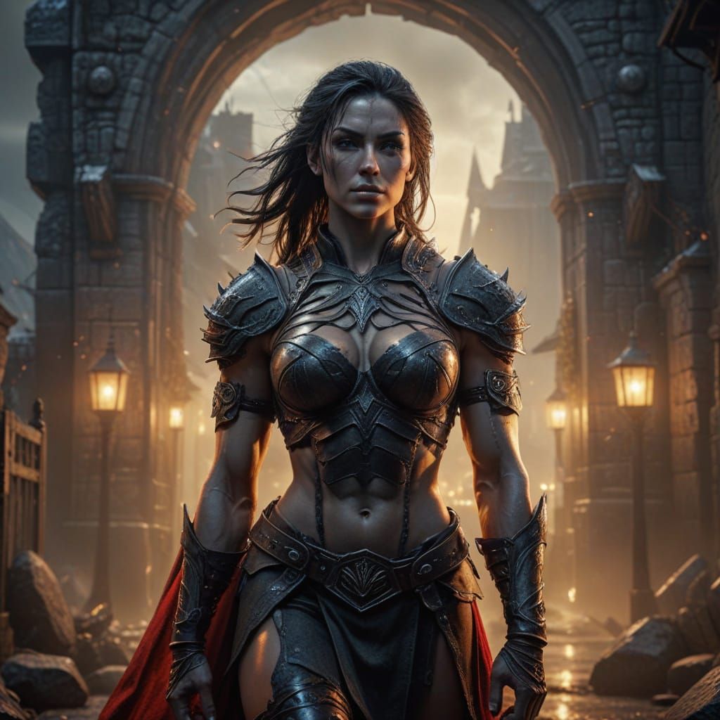 Heroic Warrior at Orc Prison Gate