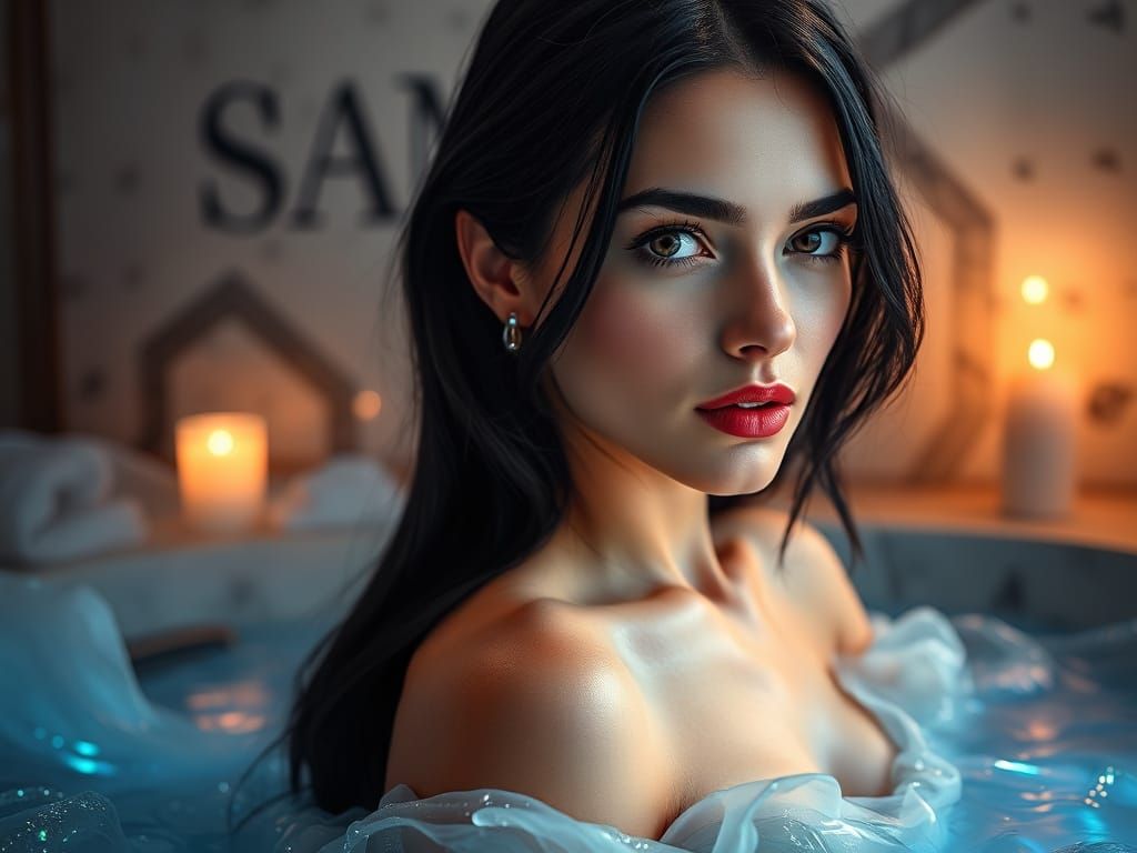 Hyper-Realistic Portrait of an Elegant Woman in Luxury