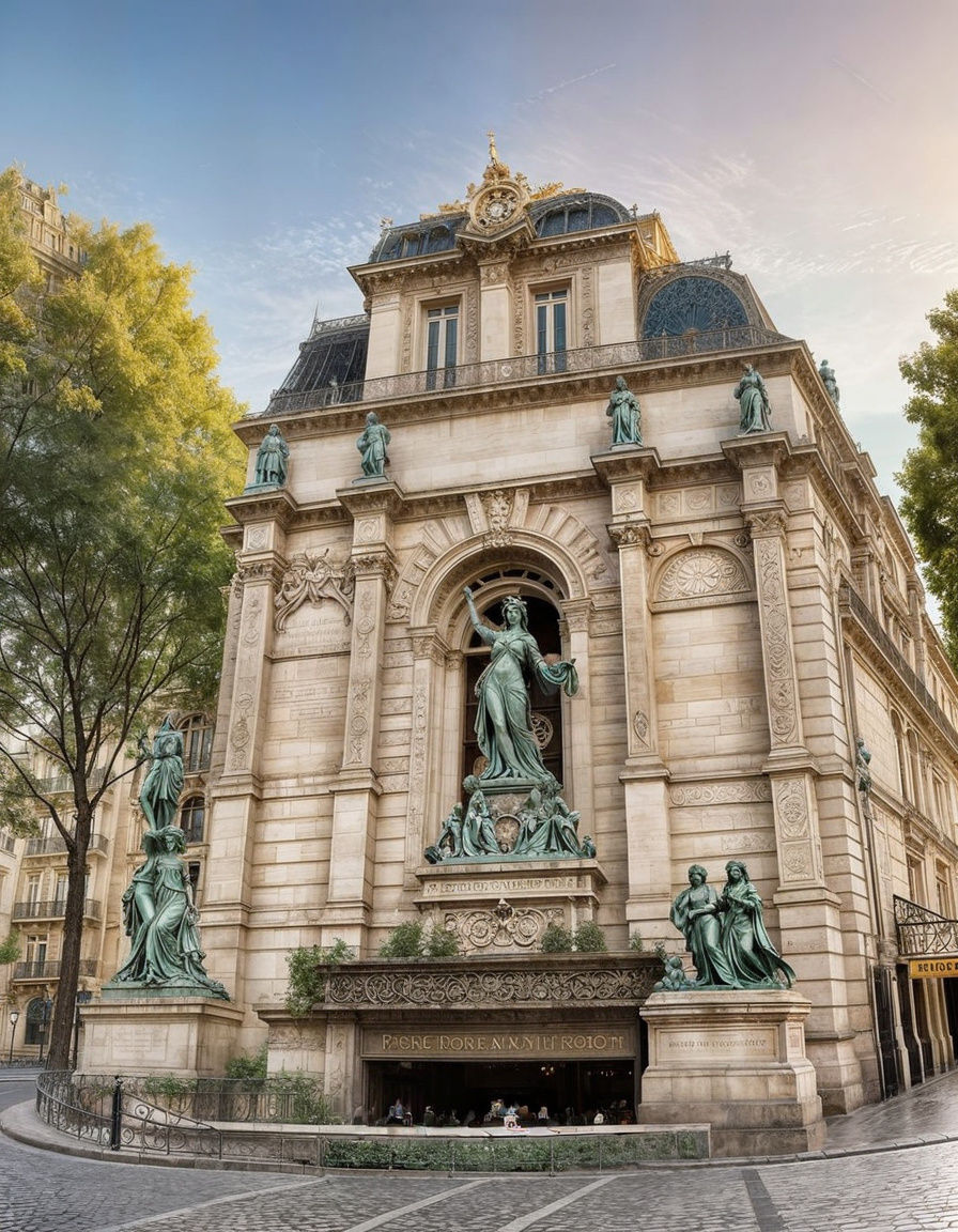 Art Nouveau Parisian Scene with Elegant Architecture