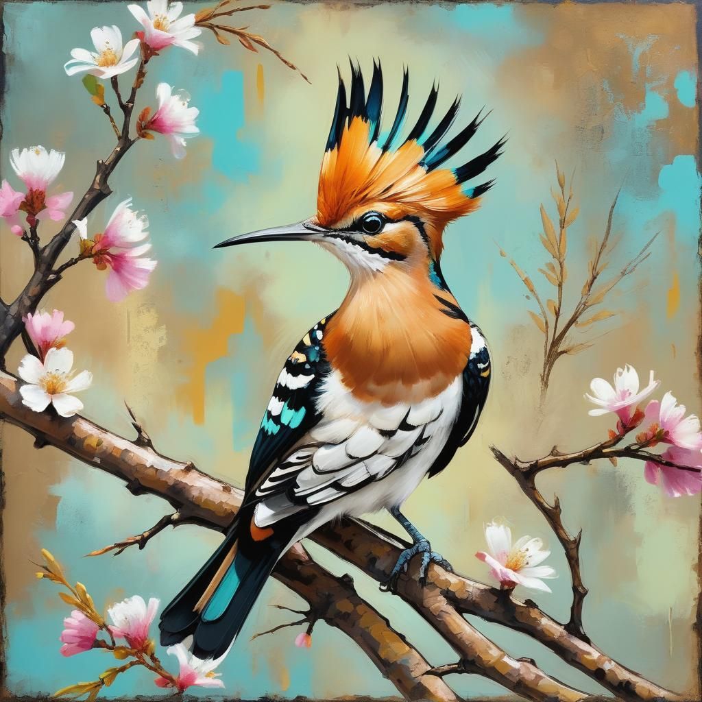 Vibrant Hoopoe Bird in Rembrandt Style
