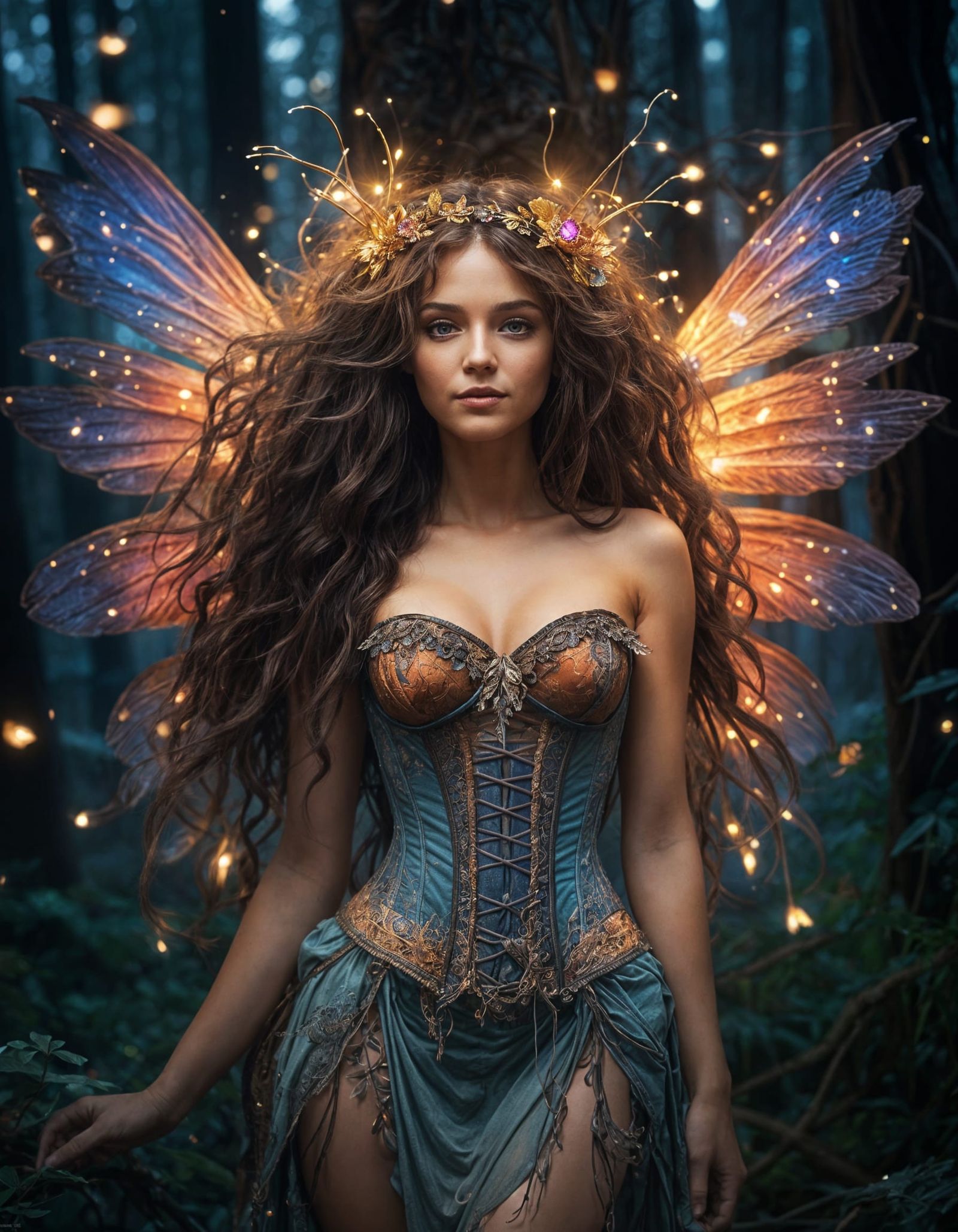 Bohemian Fairy with Fiery Eyes, Digital Matte Painting