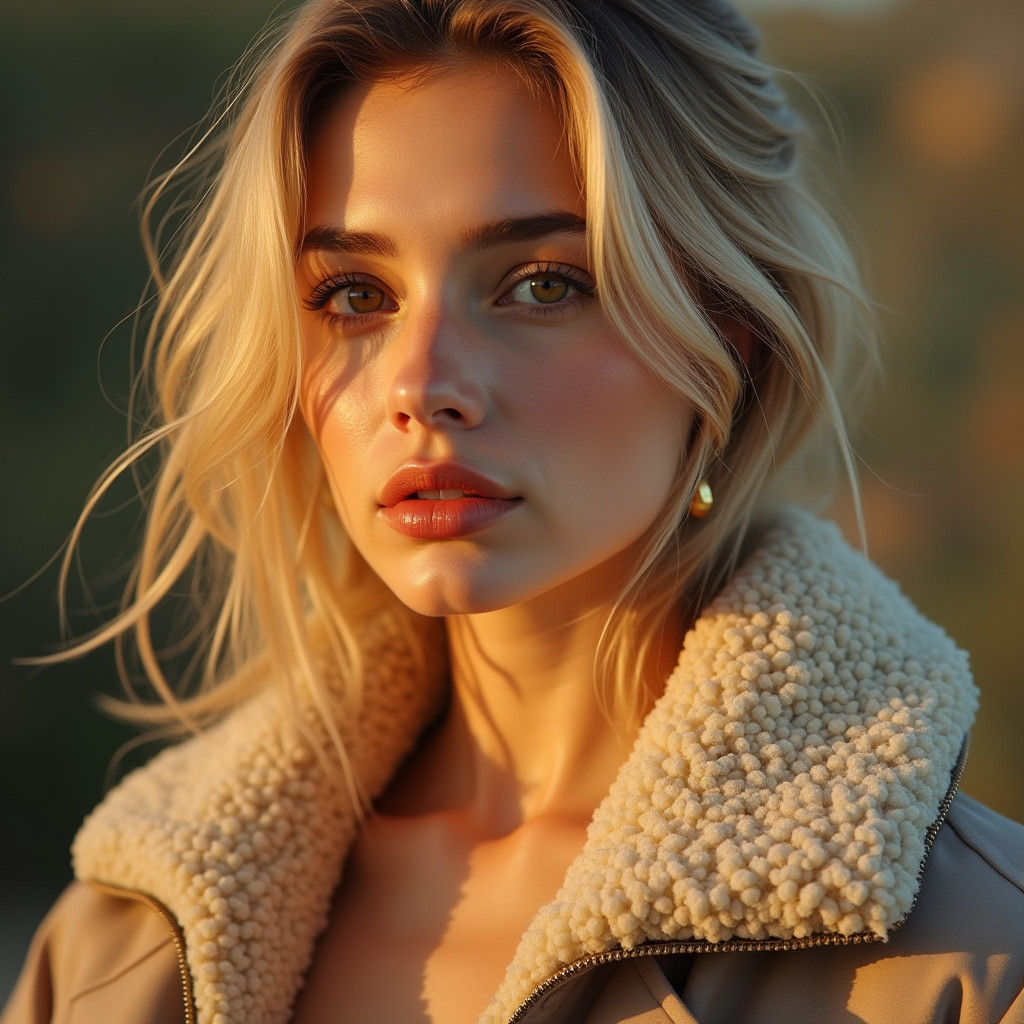 Vogue Cover: Serene Blonde Model in Realistic Style