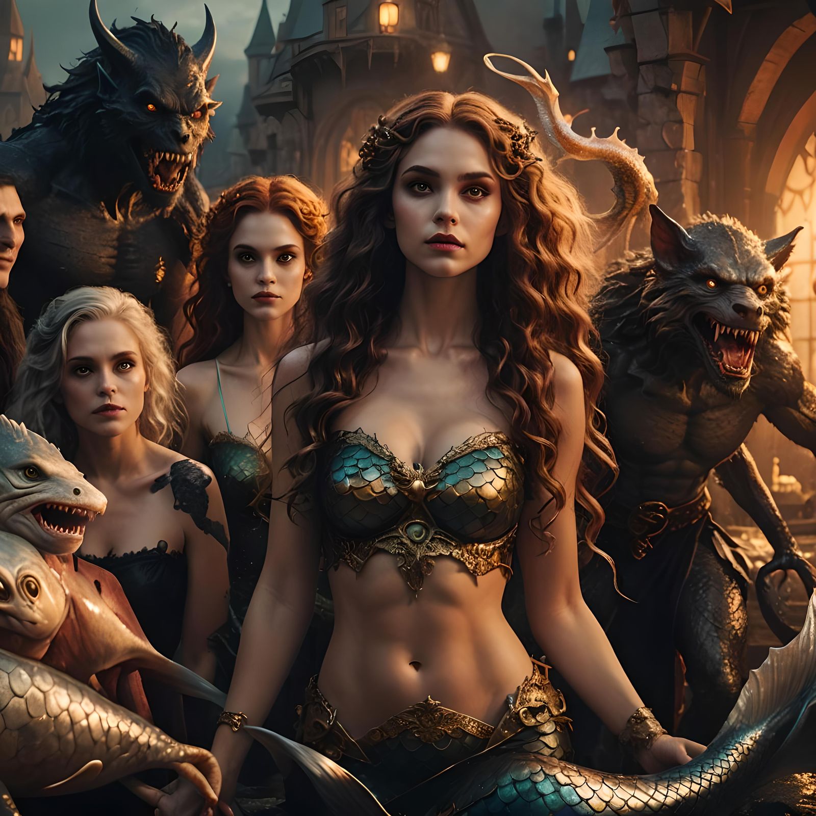 Realistic Photo of Mythical Creatures in Detailed Matte Pain...