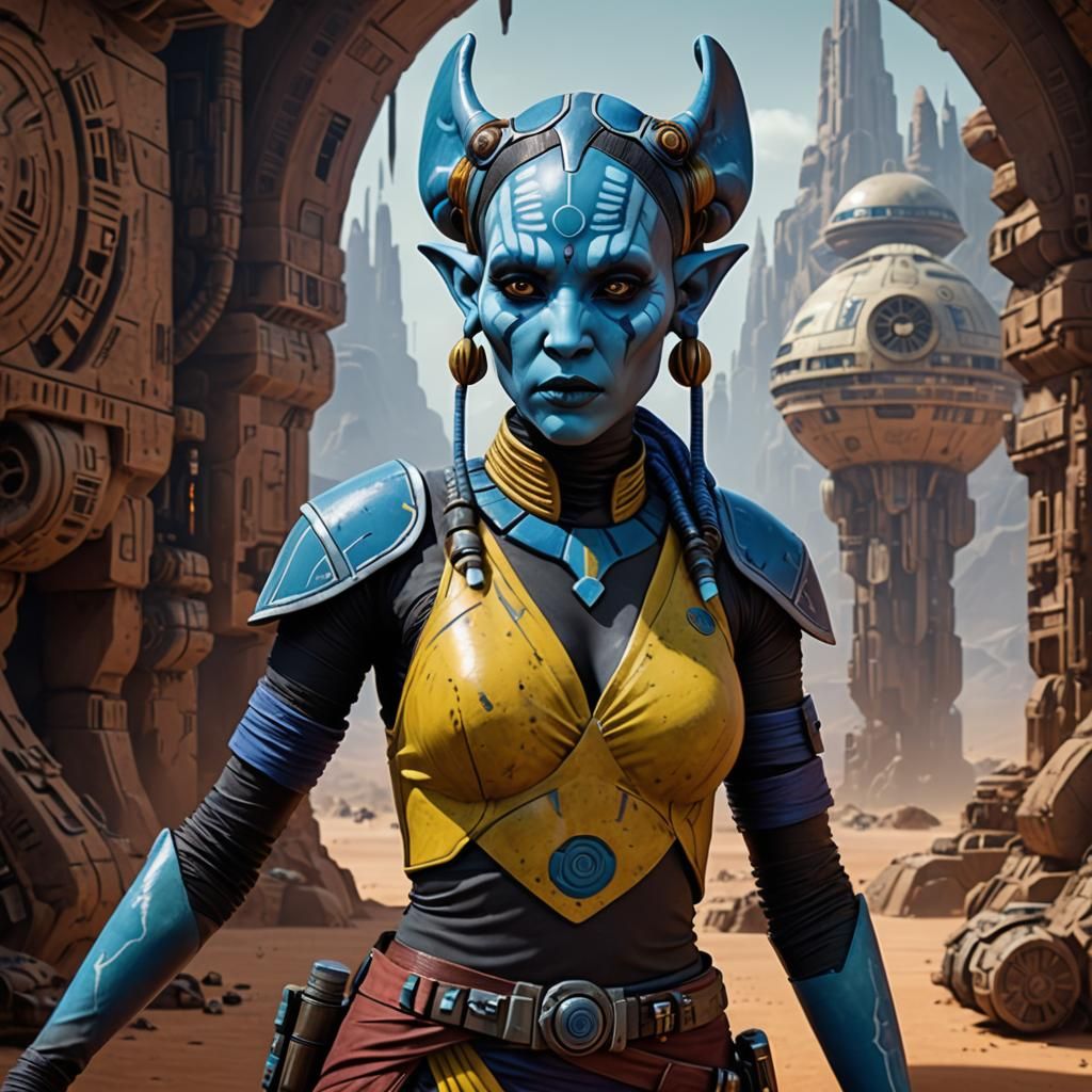 Star Wars Twi'lek Girl: Detailed Matte Painting