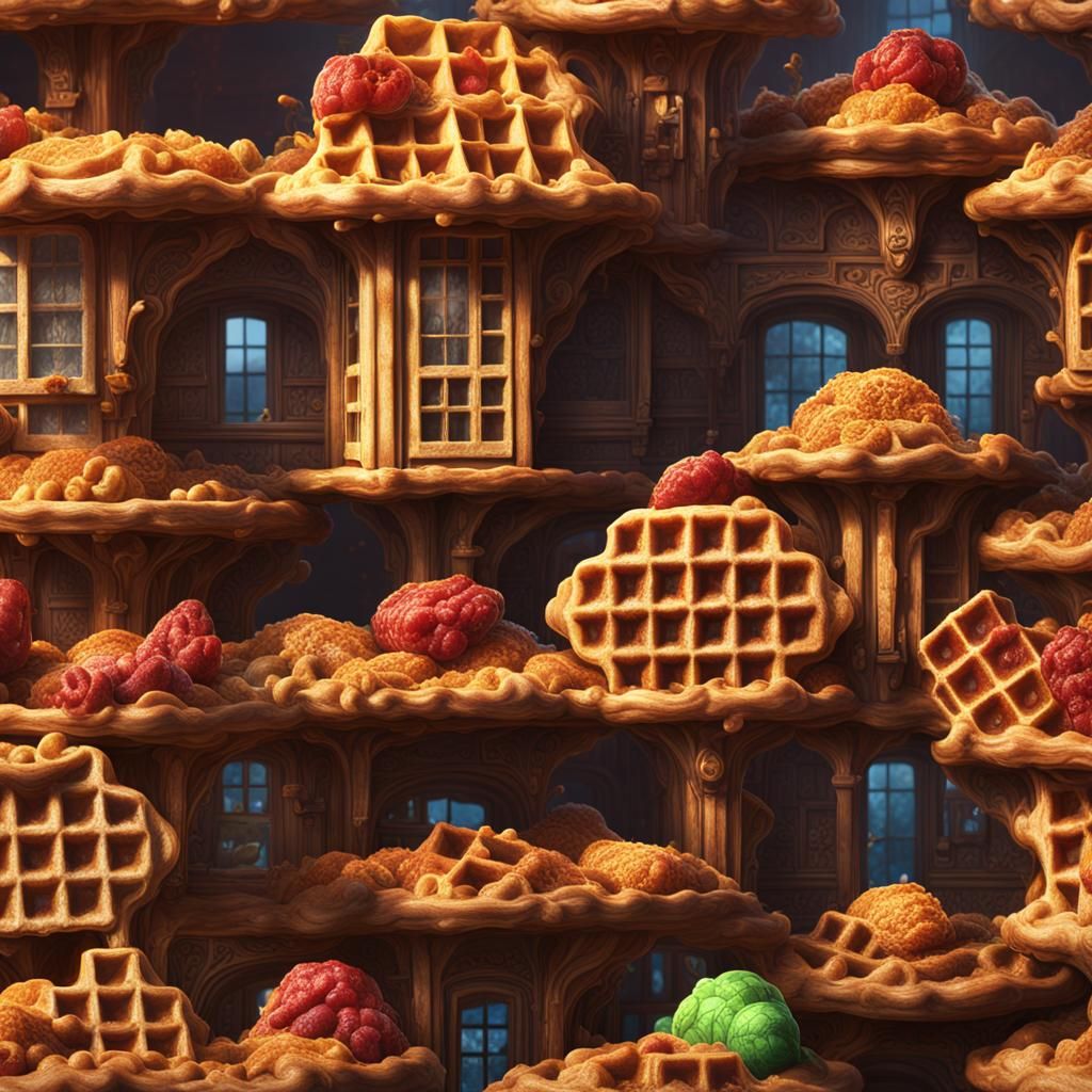 Detailed Waffle: Fantasy Concept Art in 8K
