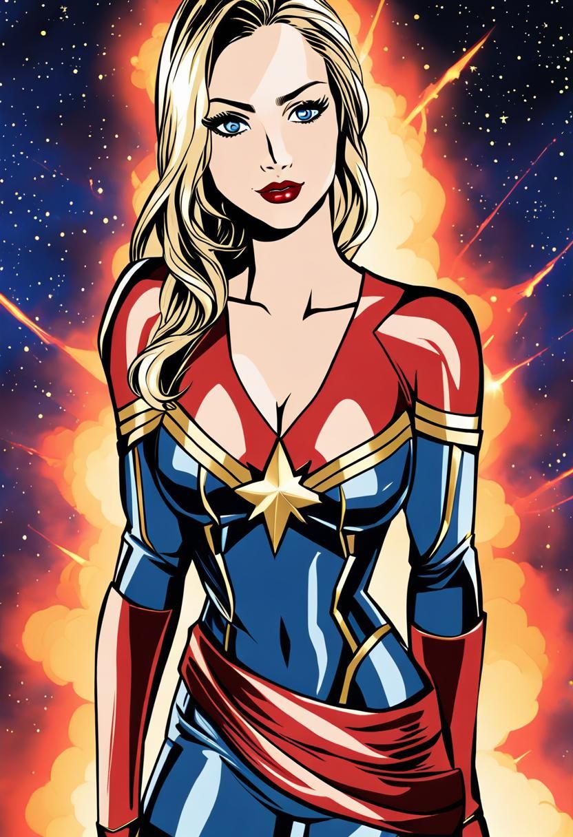 Captain Marvel Anime Style Illustration