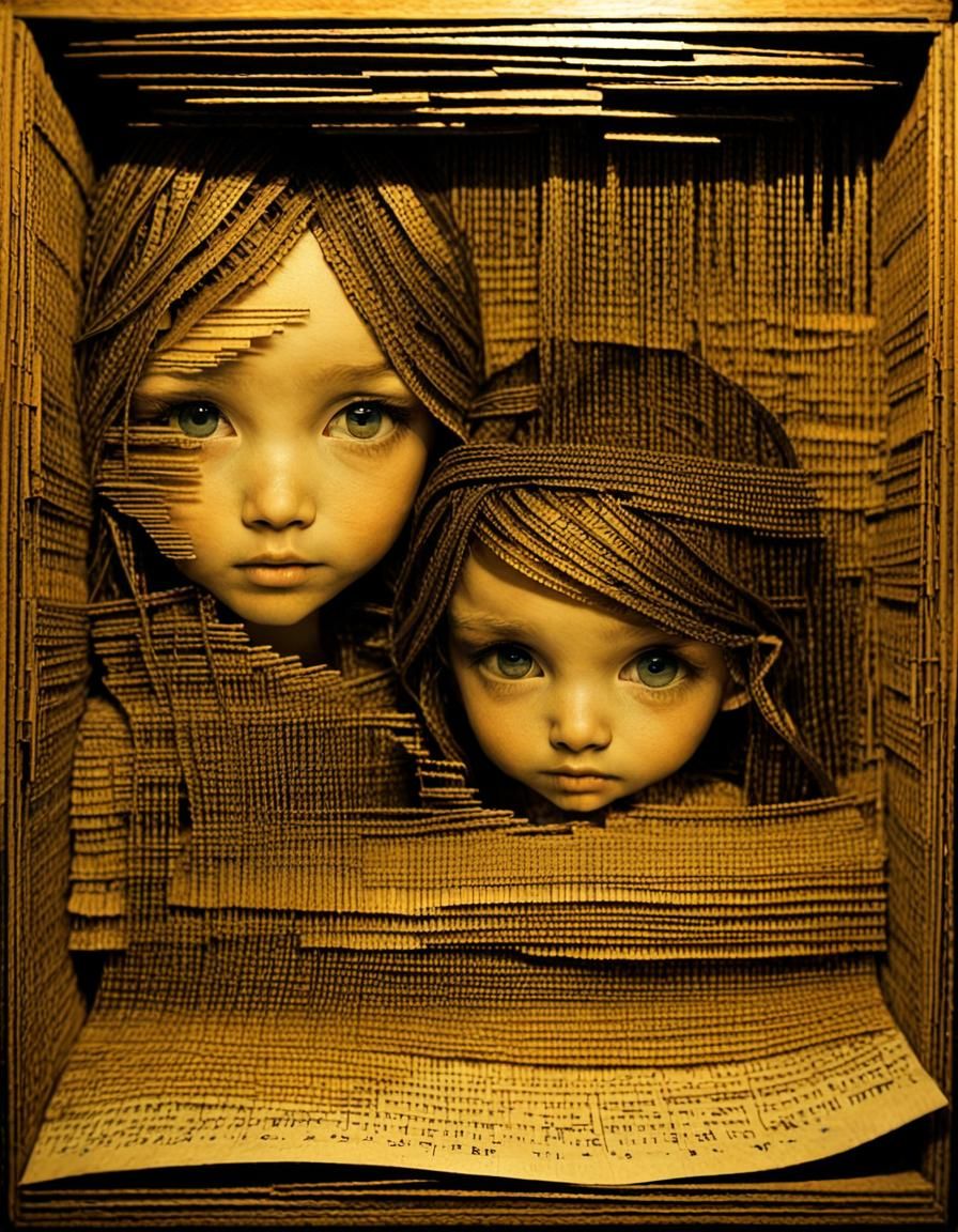 Steamfunky Anamorphic Sculpture of Two Figures