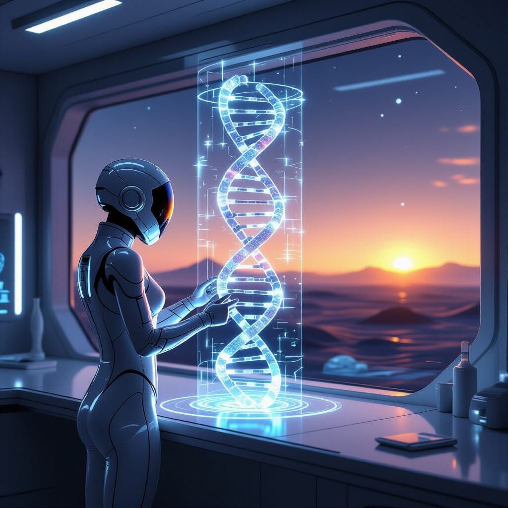 Scientist Studies DNA Hologram on Alien Planet