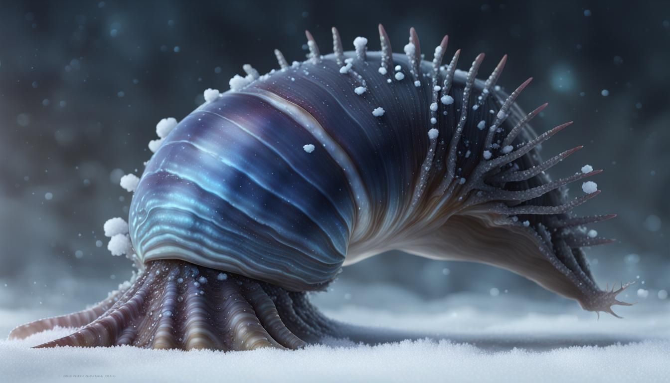 Giant Luminous Sea Snail at Night