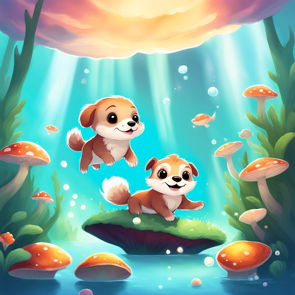 Fluffy Knight Puppy's Mushroom Forest Quest