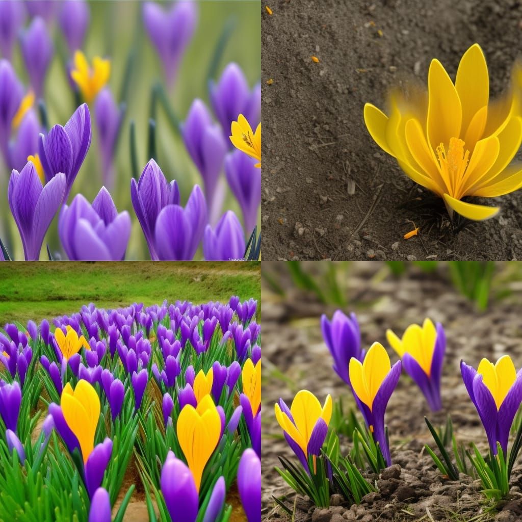 Saffron Crocus in Bloom