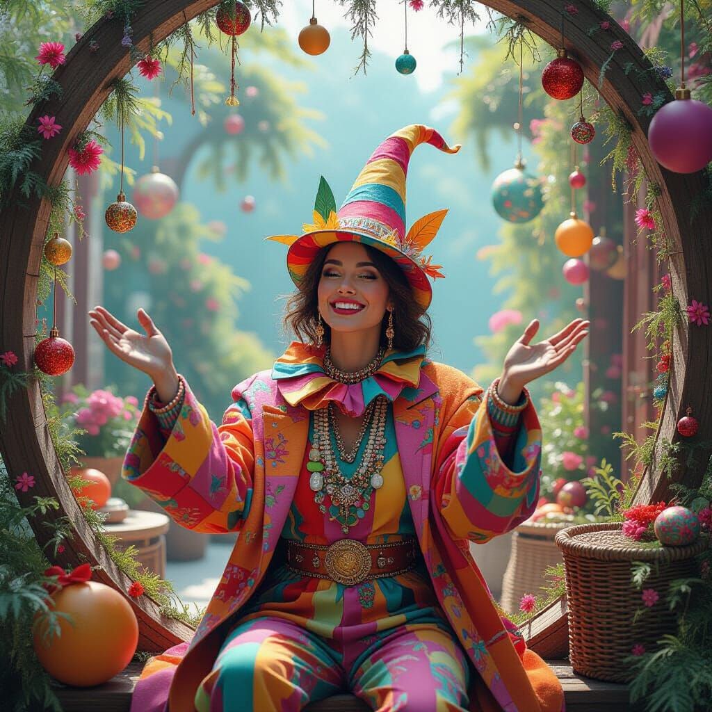 Whimsical Celebration of Fake Holidays in Vibrant Costume