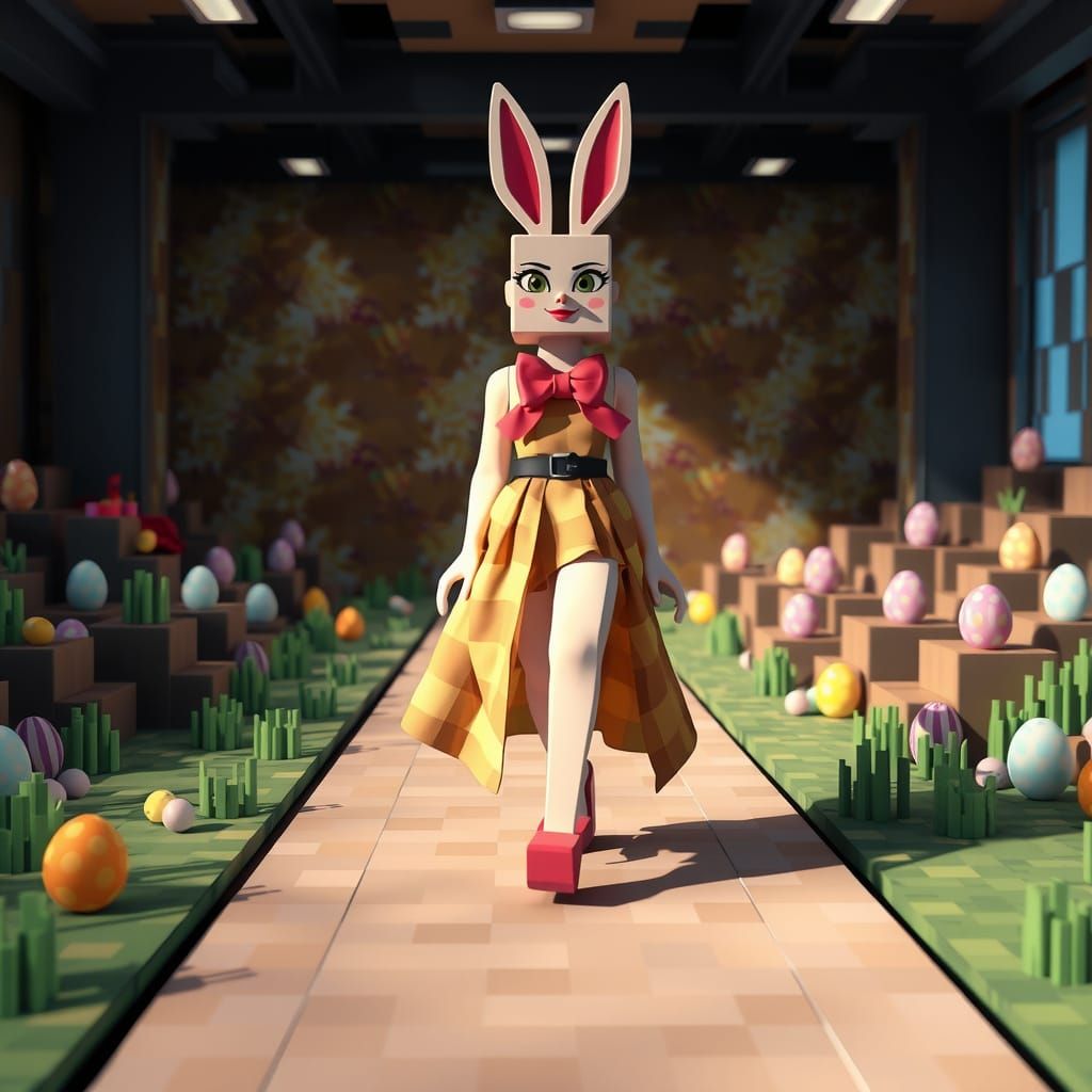 minecraft-inspired easter fashion runway
