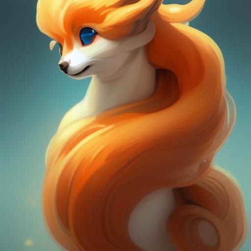 Detailed Vulpix Portrait in Art Nouveau Style
