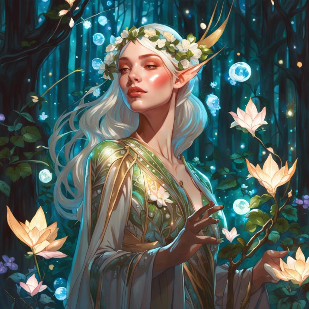 Enchanted Elf Heals Forest with Song