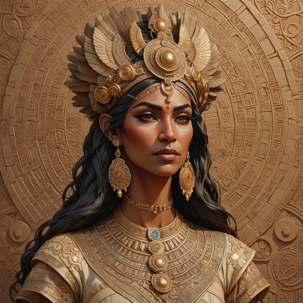 Ethereal Goddess of Babylonian Legend in Regal Splendor