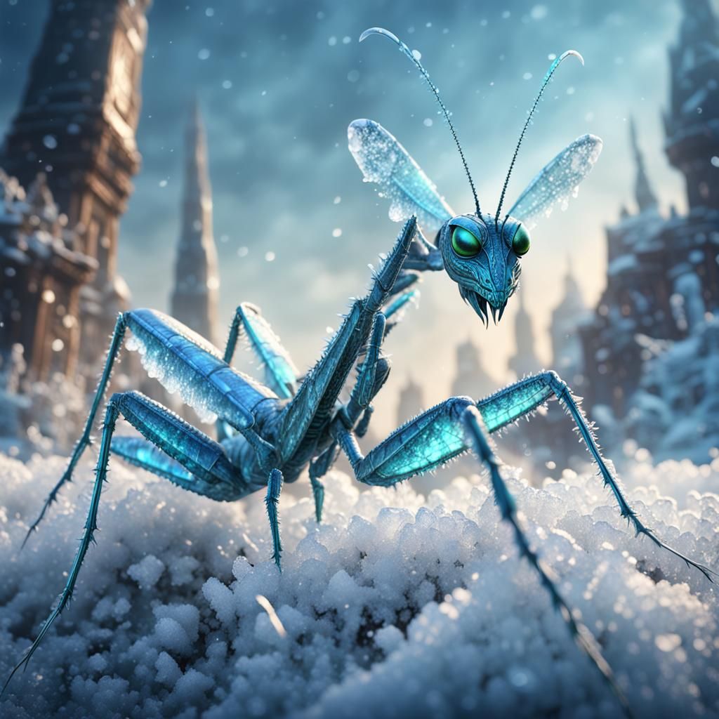 Icy Mantis: Detailed Fantasy Concept Art