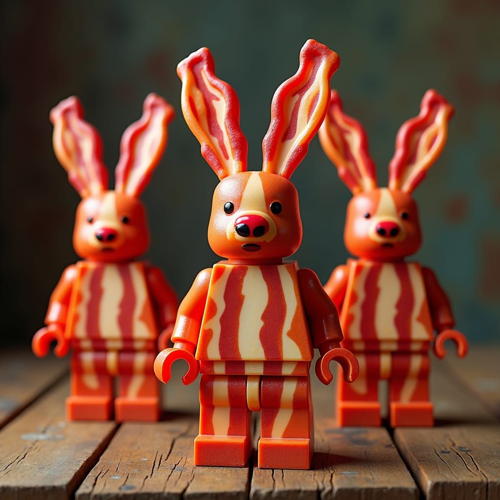 Bacon Lego Minifigures in Pop Art Style