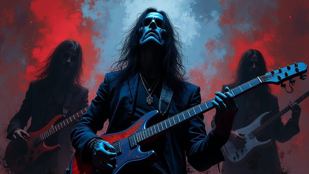 Dramatic Rock Band Performance in Dark, Expressive Style