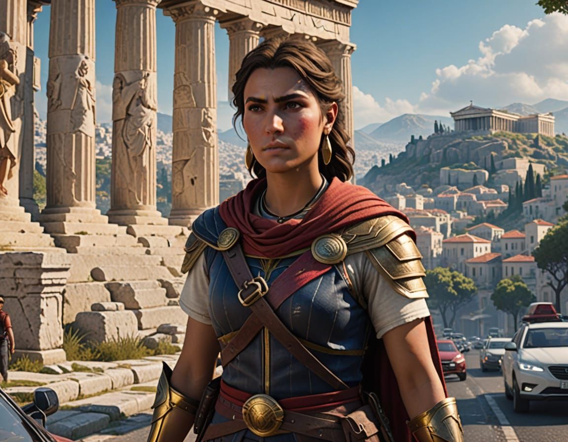 Kassandra as 20th Century Tour Guide in Modern Athens