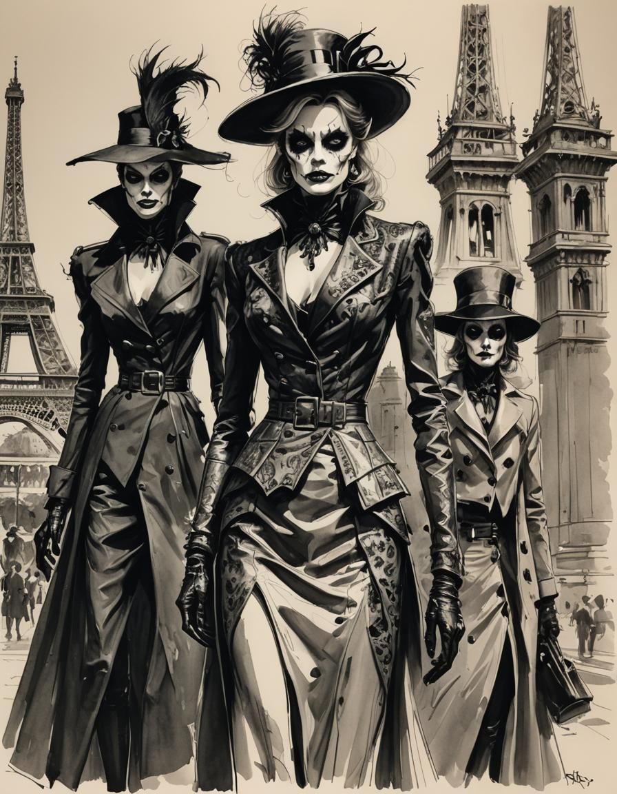 Sinister Paris Glam Fashion Sketch