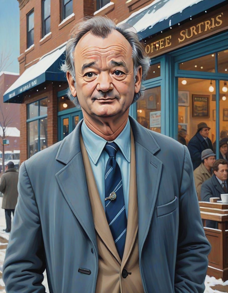 Bill Murray as a Weathered Gentleman in Winter