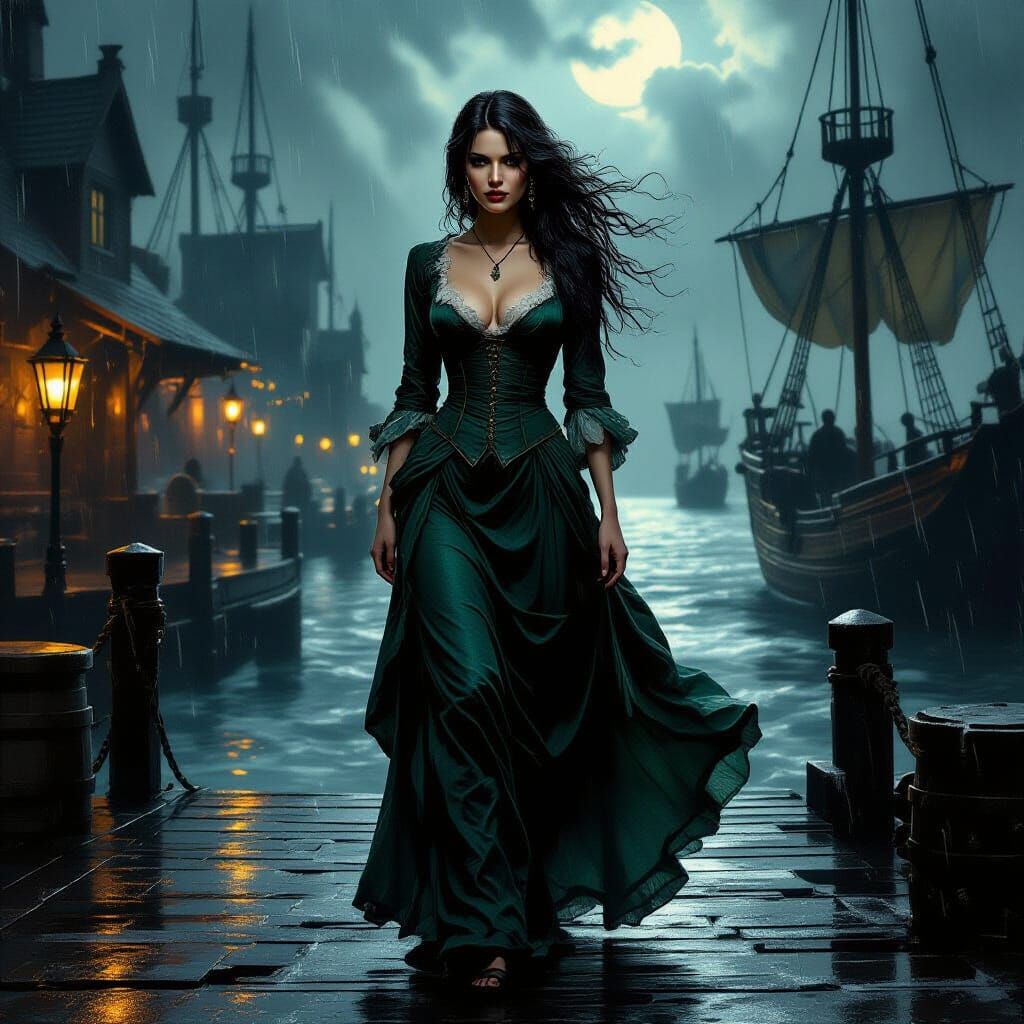 Pirate Tavern Dancer in Style of Dutch Masters