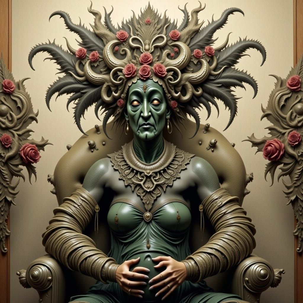 Abstract Conceptual Art with Vibrant Contrasts