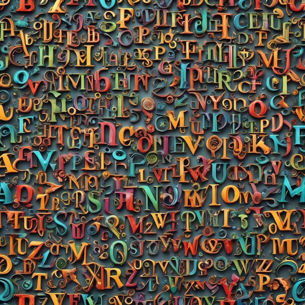 Colorful Alphabet Letters: Detailed Matte Painting