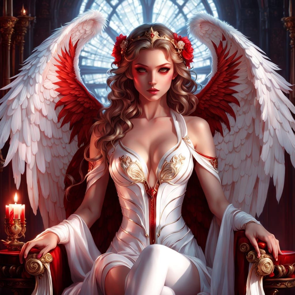 Ethereal Anime Angel with Latex Costume