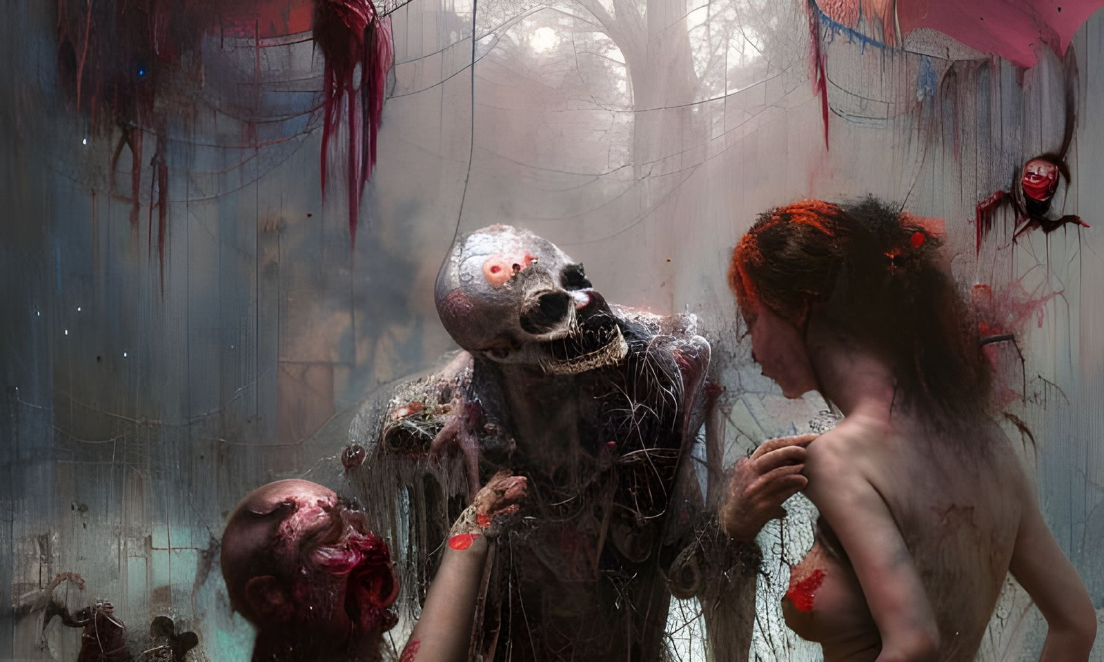 Creepy Abandoned Carnival in Hyperrealistic Horror Style