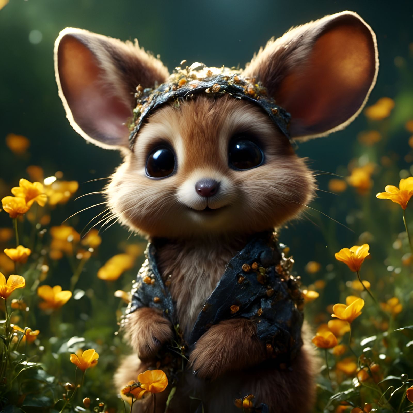 Cartoon Animal Portrait in Splatter Graffiti Style