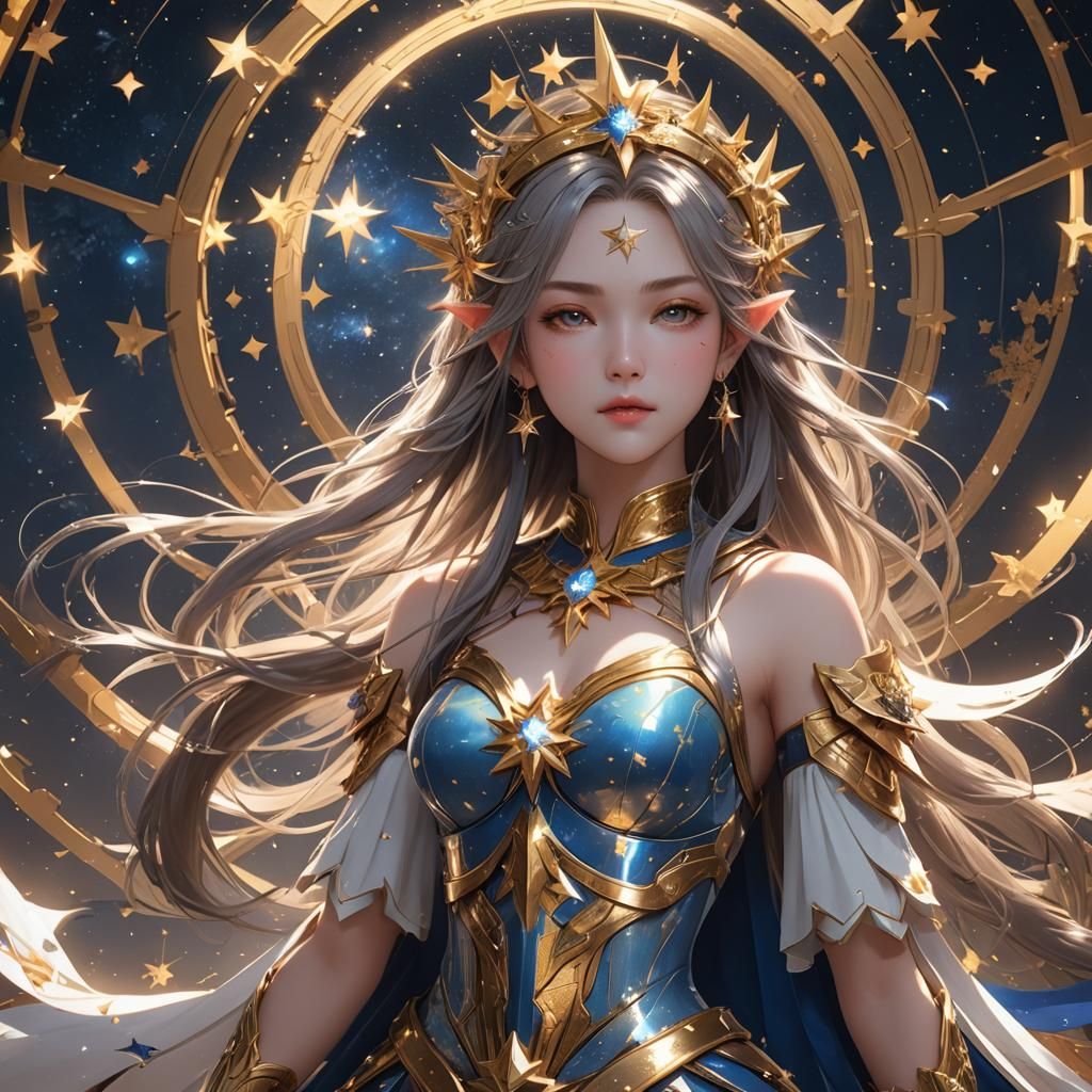Anime Star Goddess in Detailed 3D Rendering