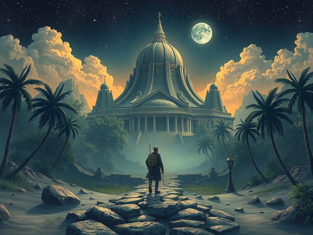 Temple Scene Evokes Return to Origins