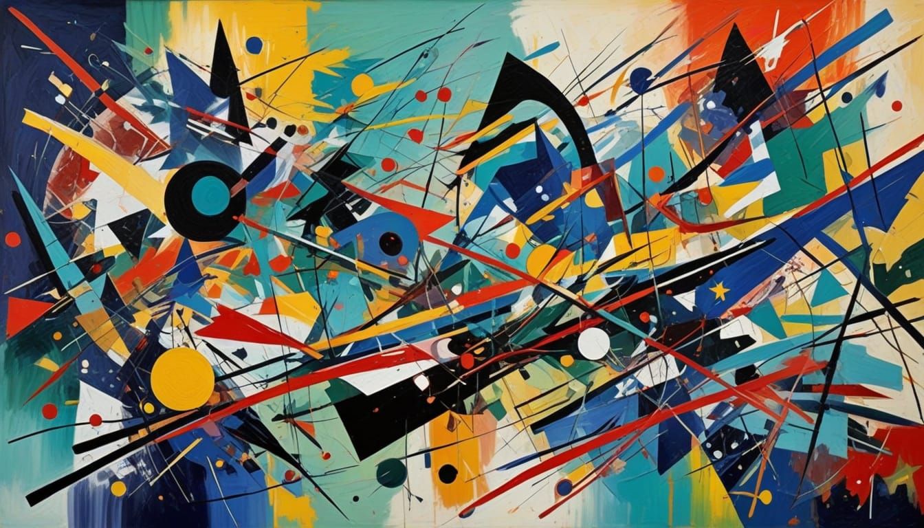 Abstract Neon Stars in Deep Impasto Painting