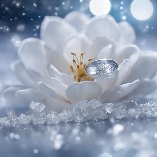 Macro Photograph of Falling Snowflakes