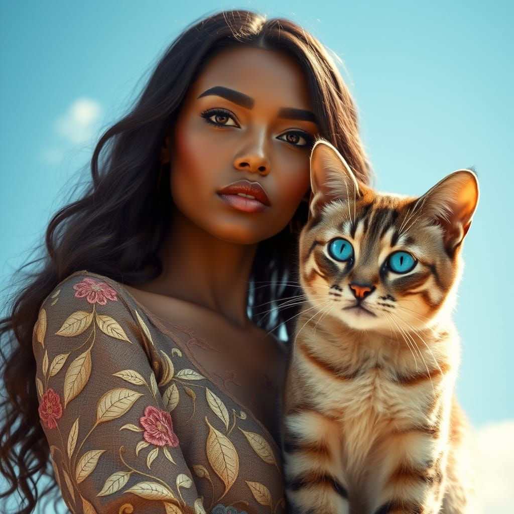 Ethereal Goddess Unites Nature's Harmony