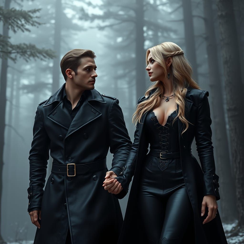 Medieval Vampire Lovers Stroll Through Siberian Tundra in Da...