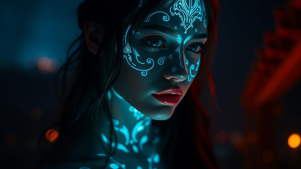 Glowing Woman, Otherworldly Digital Masterpiece