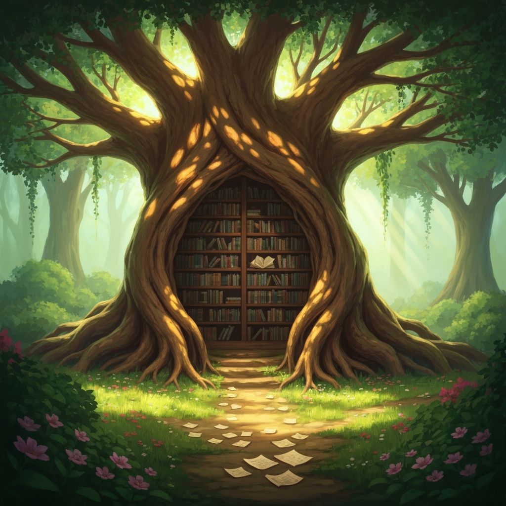 Colossal Tree Library in Hidden Grove, Digital Painting